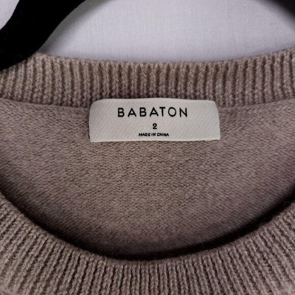 Aritzia Babaton 100% Merino Wool Sweater Size 2 Brown Soft Cozy - Picture 10 of 12